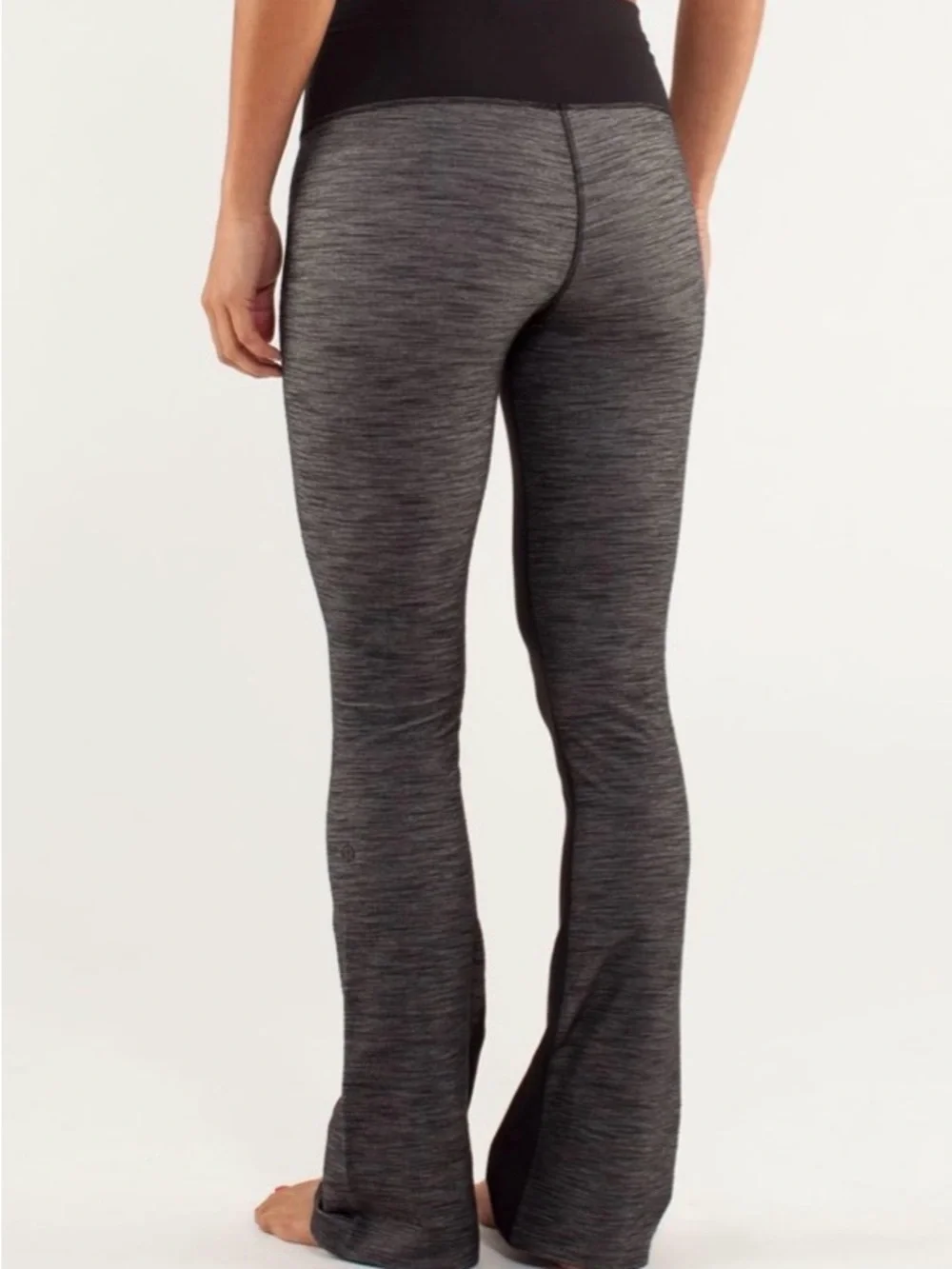 lululemon athletica Barre Pulse Yoga Black Reversible Slub Bootcut Pants